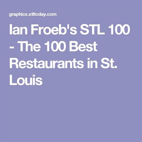 The 100 best restaurants in St. Louis: STL 100 .